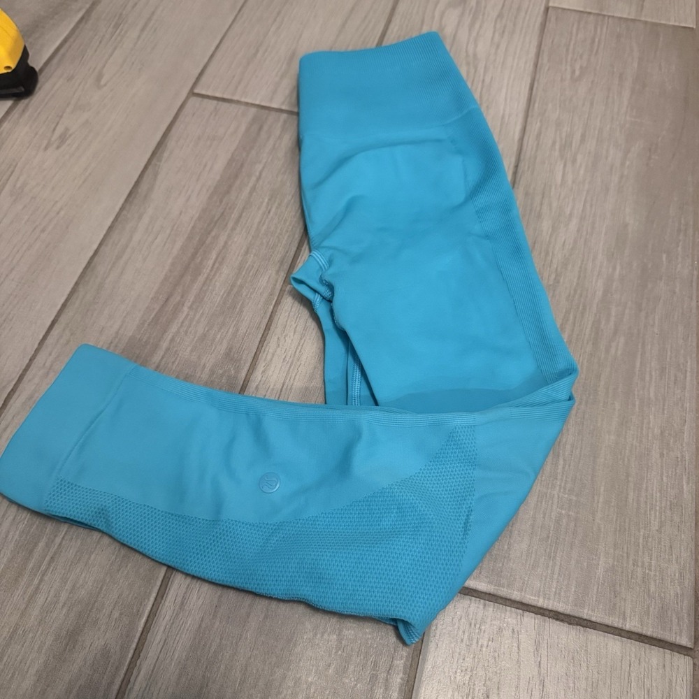 Lululemon Zone In Tight Teal Blue 6 Compression Shaping High Rise Leggings - Picture 9 of 10